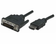 Manhattan kabel HDMI na DVI-D, Dual Link, 1m, černá