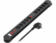 Maclean Energy prodlužovací kabel 10 zásuvek 1,5 m černý (mce10)