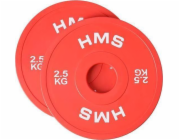 Olympijský nárazník 2x2,5kg deska červená HMS CBRS25