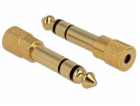 Delock adaptér stereo jack 6,35 mm samec na stereo jack 3...