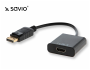 Savio CL-55 video cable adapter 0.2 m DisplayPort HDMI Type A (Standard) Black