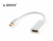 Savio CL-57 adaptér k video kabelům 0,2 m Mini DisplayPort HDMI Typ A (standardní) Bílá
