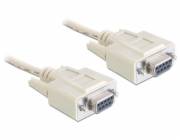 Delock - Null modem kabel - DB-9 (F) do DB-9 (F) - 5 m - křídlové šrouby - šedá