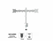 Neomounts NM-D135D - Montážní sada - plný pohyb - pro 2 LCD displeje - stříbrná - velikost obrazovky: 10"-27" - upevnění svorkou, průchodka, upevnitelné na stůl