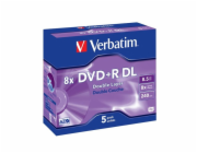 VERBATIM DVD+R(5-pack)DoubleLayer/Jewel/8x/8,5GB