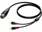 XLR audio kabel samec - 2X RCA / CINCH samec 1,5m
