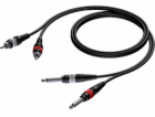 Kabel 2x RCA / Cinch Same - 2x 6,3 mm Jack Same Mono 1,5 m
