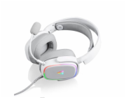 Modecom VOLCANO MC-899 PROMETHEUS, herní sluchátka s mikrofonem, 2,2m kabel, USB, LED podsvícení, bílá