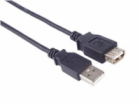PremiumCord kabel prodlužovací USB 2.0, A-A, 0,5m, černá