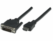 TECHLY 304611 Monitor cable HDMI/DVI-D 24+1 M/M 1.8m black