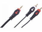 Libox Jack 3,5mm kabel – RCA (Cinch) x2 5m černý (LB0024)