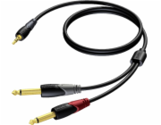 Kabel Procab Jack 3,5 mm - Jack 6,3 mm x2 3 m černý (CLA713 / 3)