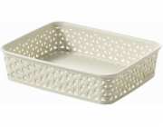 Košík RATTAN obdélník A5 krémový