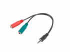 Lanberg Jack 3,5 mm - Jack 3,5 mm x2 0,2 m kabel černý (A...