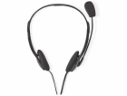 NEDIS headset CHST100BK/ drátová sluchátka + mikrofon/ 2x...