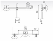 Uchwyt biurkowy na dwa monitory SV05 19-27"