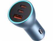 Rychlonabíječka do auta Baseus Golden Contractor Pro Triple USB+2xUSB-C 65W světle modrá