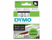 Etiketovací páska Dymo D1 ORIGINAL, černá na průhledné, 19mm x 7m
