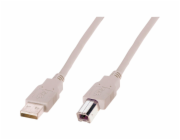Digitus USB kabel A/samec na B-samec, 2x stíněný, béžový, 1,8m 