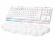 Logitech G G715 - Klávesnice - bez numerické klávesnice - podsvícení - bezdrátový - Bluetooth, 2.4 GHz - QWERTY - US mezinárodní - klávesový spínač: Tactile - bílá