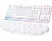 Logitech G G715 - Klávesnice - bez numerické klávesnice - podsvícení - bezdrátový - Bluetooth, 2.4 GHz - QWERTY - US mezinárodní - klávesový spínač: Linear - bílá