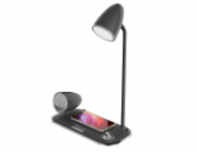 Tellur Nostalgia Wireless Desk Charger, Bluetooth Speaker, Desk Lamp black