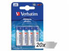 20x4 Verbatim Alkaline Batterie Mignon AA LR6            ...