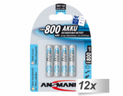 12x4 Ansmann maxE NiMH Akku Micro AAA 800 mAh