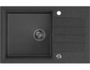 QUADRON PETER 111 granitový dřez Steingran černý s ručním sifonem a šroubovacím uzávěrem