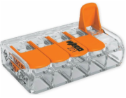 Wago Univerzální konektor 5x4mm2 transparentní oranžový s páčkami (221-415)