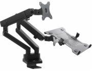 Maclean MC-813 Dual Desk Mount for a Monitor and a Laptop 17  -32  2x8kg VESA 75x75  100x100