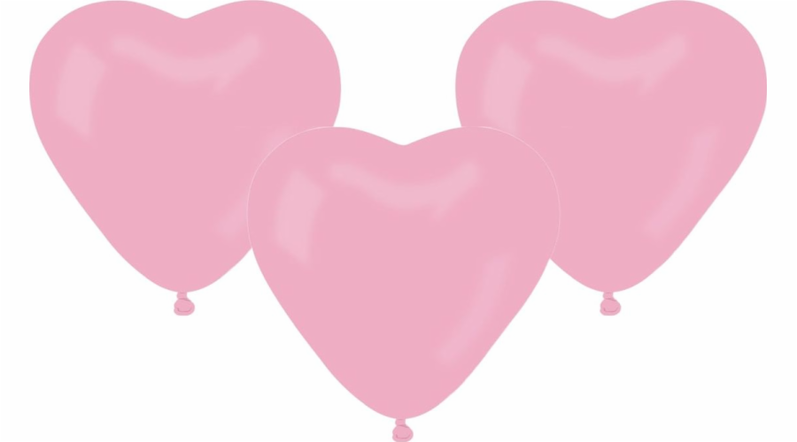 GMR Latexové balónky Světle růžové srdce - 50 ks univerzální
