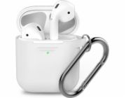 KeyBudz Elevate Keychain – silikonové ochranné pouzdro pro AirPods 1/2 (bílé)