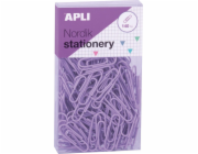 Apli Kulaté kancelářské sponky APLI Nordik, 28 mm, 140 ks, krabička s ramínkem, mix pastelů