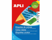 Etikety Apli Color APLI, 210x297mm, obdélníkové, žluté, 20 listů