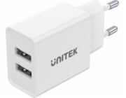 UNTIEK CHARGER 2X USB-A 12W WHITE P1113A-EU