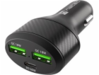 Natec nabíječka do auta CONEY, 2XUSB, 1XUSB-C, 84W