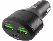 Natec nabíječka do auta CONEY, 2XUSB, 1XUSB-C, 84W