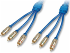Lindy RCA (Cinch) x3 - RCA (Cinch) x3 kabel 10m modrý