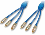 Lindy RCA (Cinch) x3 - RCA (Cinch) x3 kabel 10m modrý