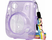 LoveInstant Case Pouch Case For Fujifilm Instax Mini 11 Purple Glitter Transparent