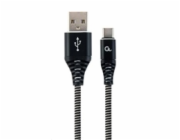 Gembird KAB05133K USB 2.0 AM na Type-C (AM/CM), 1m, černo-bílý CABLEXPERT Kabel USB 2.0 AM na Type-C kabel (AM/CM), 1m, opletený, černo-bílý, blister, PREMIUM QUALITY,