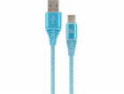 USB 2.0 - Type C (AM/CM) Textile Braided Cable 1m Turquoi...