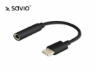 Audio adaptér - USB typ C - Mini Jack 3,5 mm SAVIO AK-35 / B