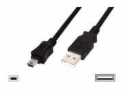 Kabel ASSMANN USB Typ AM, Mini USB M, 3m, černý