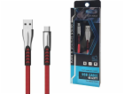 USB CABLE TYP-C 2.4A RED FLAT 2400mAh QUICK CHARGER QC 3....