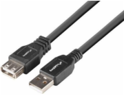 USB-A M/F 2.0 prodlužovací kabel 1,8m černý BOX