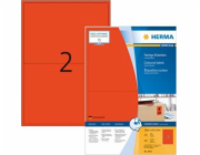 Barevné etikety Herma A4, 199,6 x 143,5 mm, červené, permanentní lepidlo - 4567
