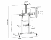 Sbox FS-3610 Floor Ultra-Large LED TV Stand 60-100" 100kg