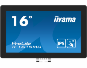 iiyama ProLite TF1615MC-B1 - LED monitor - 15.6" - open frame - dotykový displej - 1920 x 1080 Full HD (1080p) - IPS - 450 cd/m? - 1000:1 - 25 ms - HDMI, VGA, DisplayPort - černá